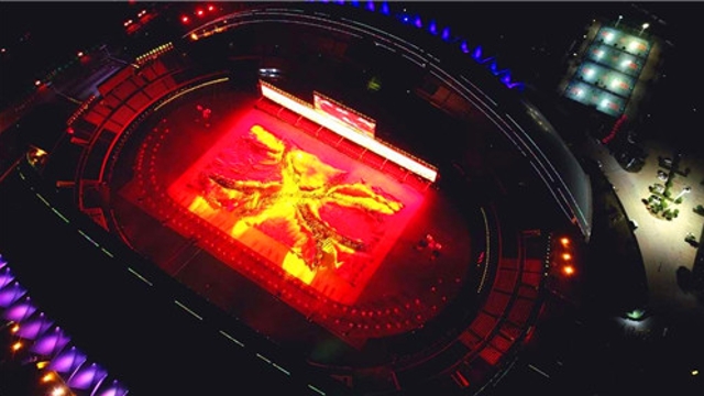 省十三运会开幕式彩排照，先睹为快