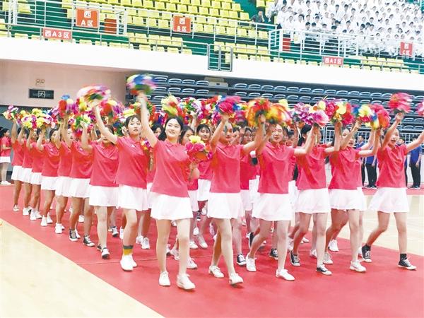 周口市直机关第三届职工运动会开幕式彩排在体育馆进行