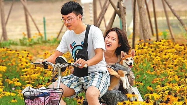 沙颍河畔惬意生活