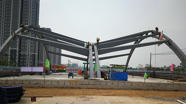 流沙河泰山路桥初露面容