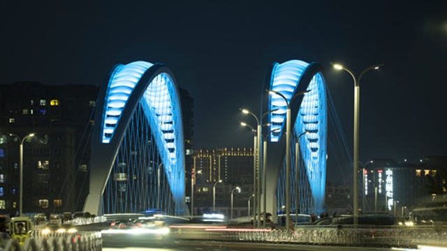 中原路跨沙颍河大桥亮灯