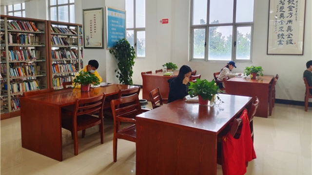 【文明周口 美美与共】图书馆里 片片绿萝添文明色彩