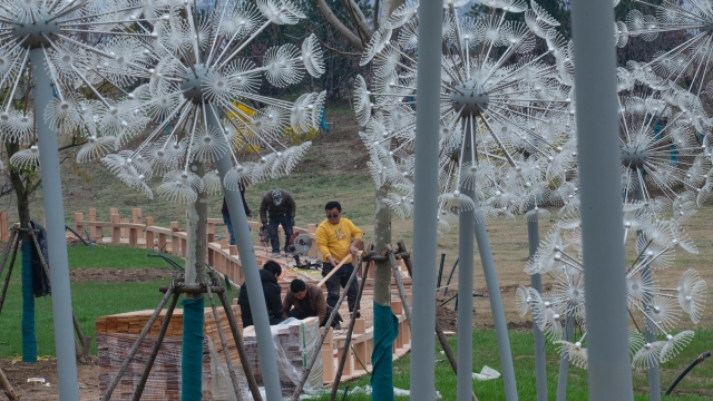 沙颍河畔施工忙