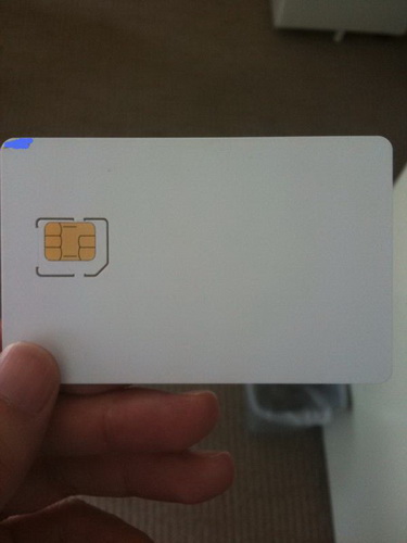 联通用于iPad上的USIM卡背面(新浪科技配图)