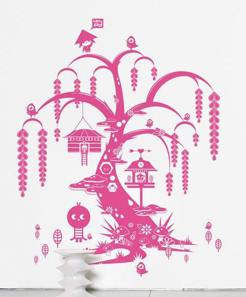 80后时尚幻彩墙贴 给您夏日绿色心情